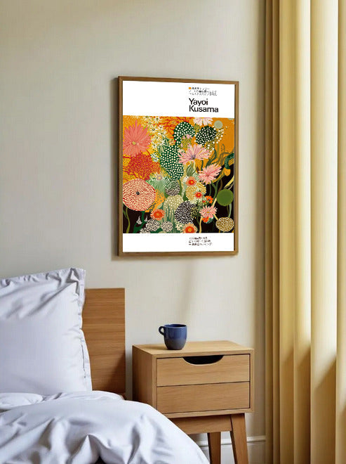 Lámina floral de lunares inspirada en Yayoi Kusama