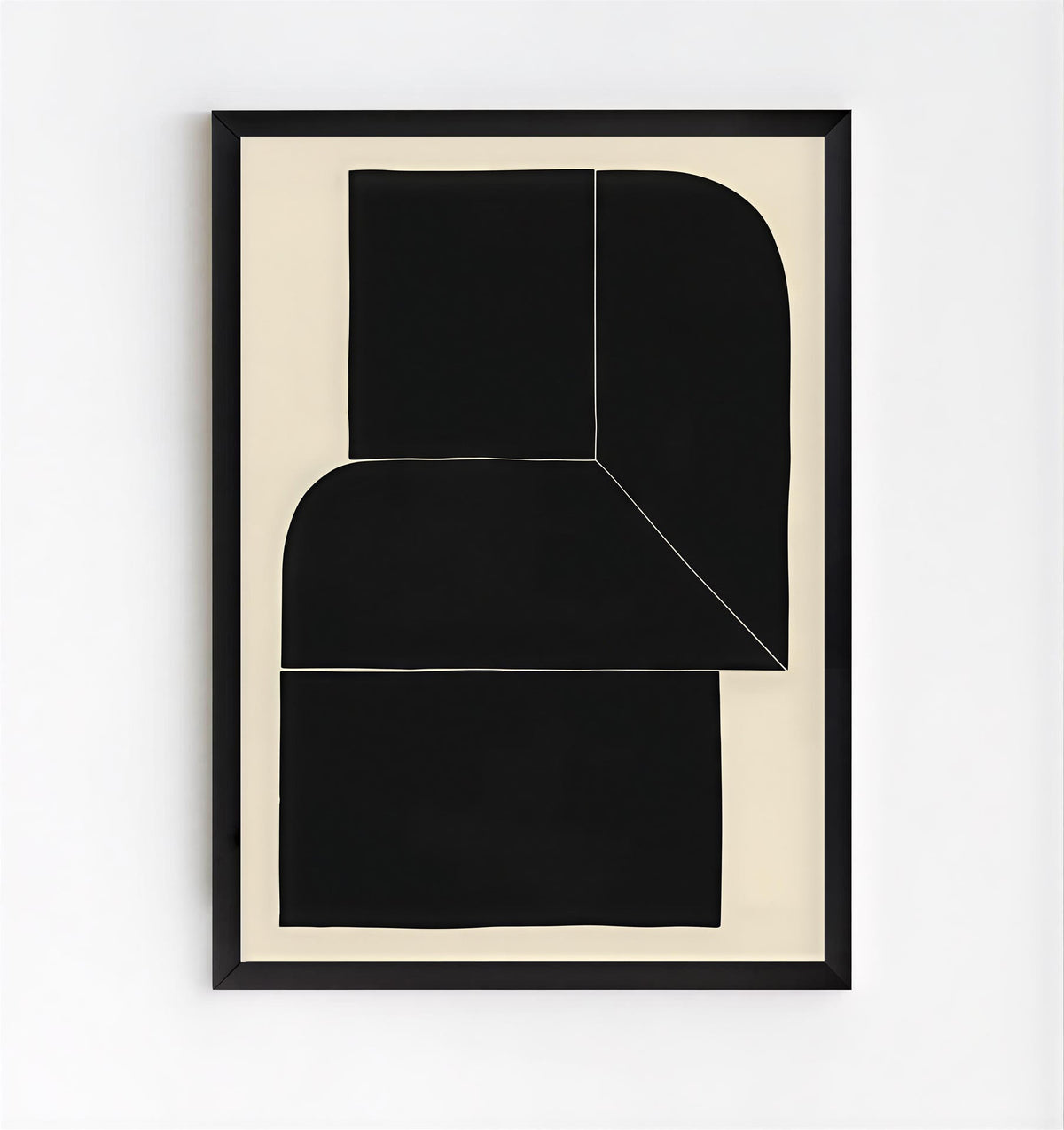 Lámina de arte abstracto minimalista en negro