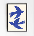 Lámina minimalista de pájaro azul