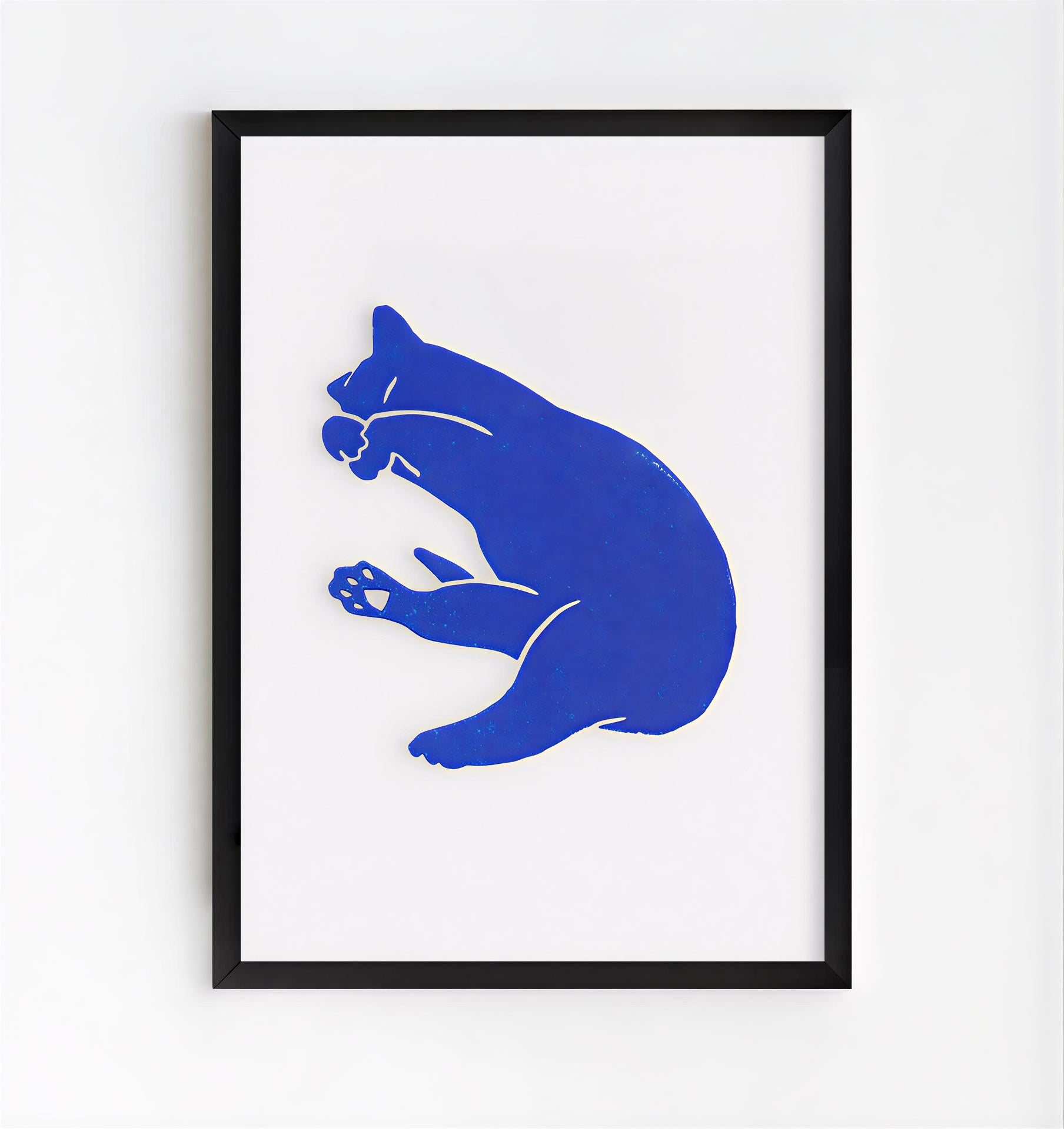 Lámina minimalista de gato azul