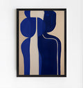 Lámina minimalista de figura abstracta en azul
