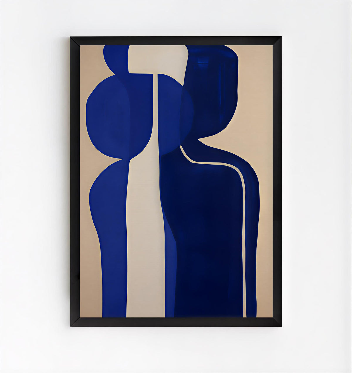 Lámina minimalista de figura abstracta en azul