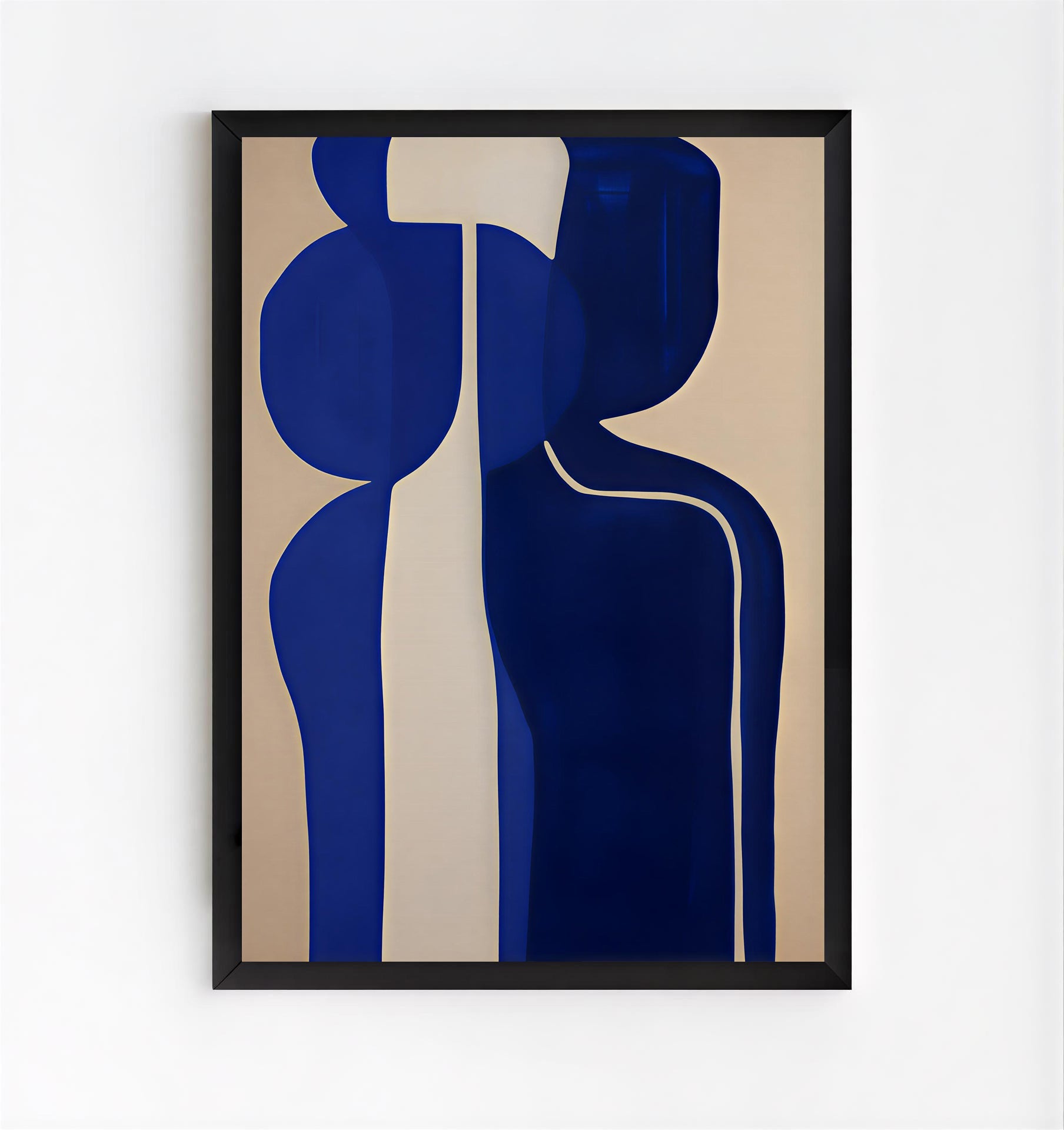 Lámina minimalista de figura abstracta en azul