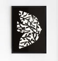 Lámina de arte abstracto en blanco y negro