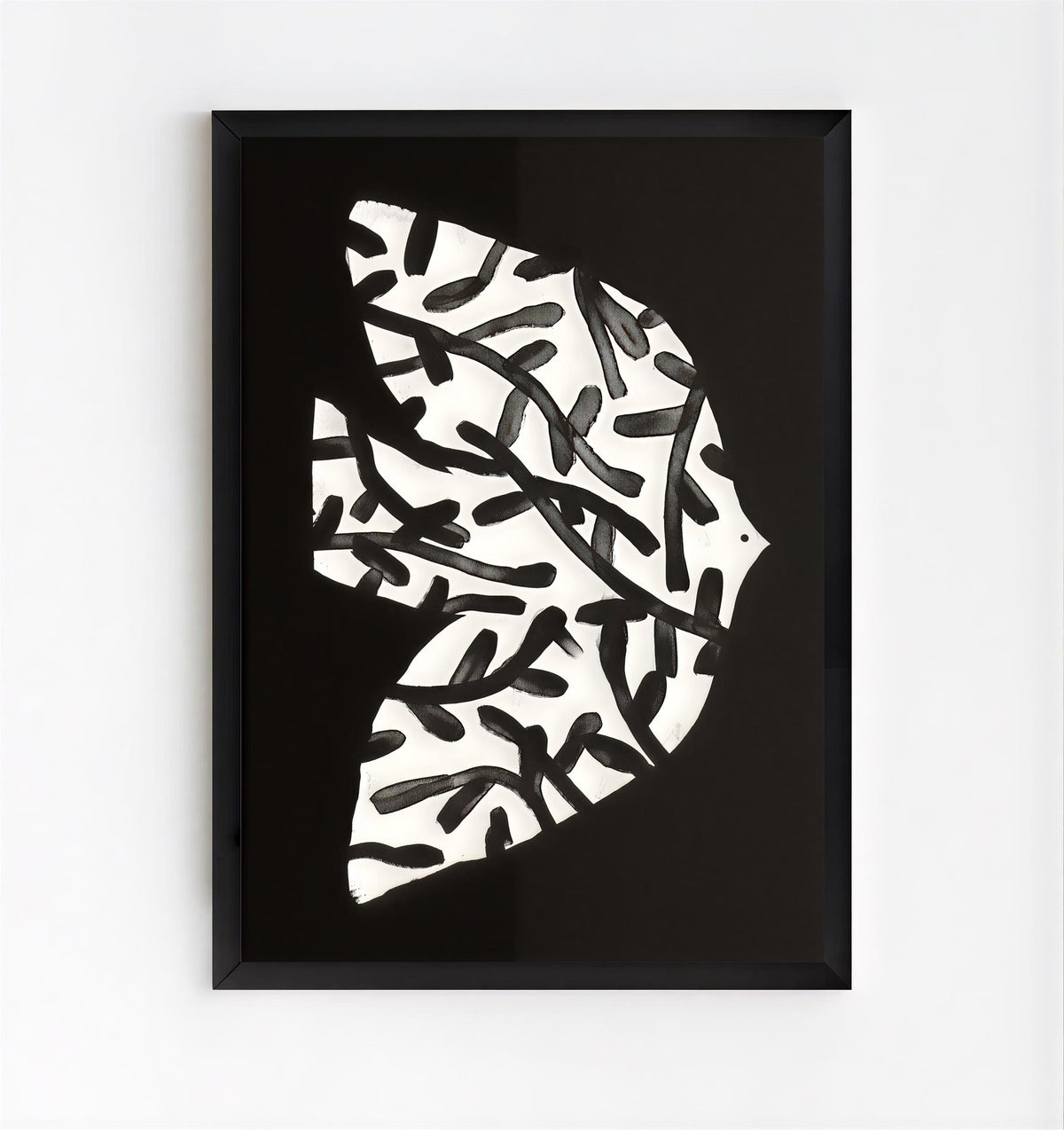 Lámina de arte abstracto en blanco y negro