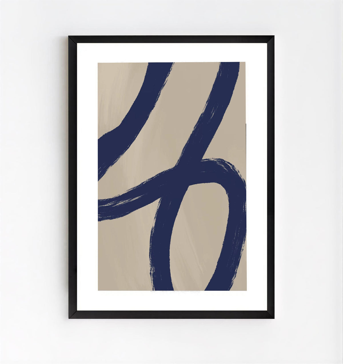 Lámina minimalista abstracta en azul marino