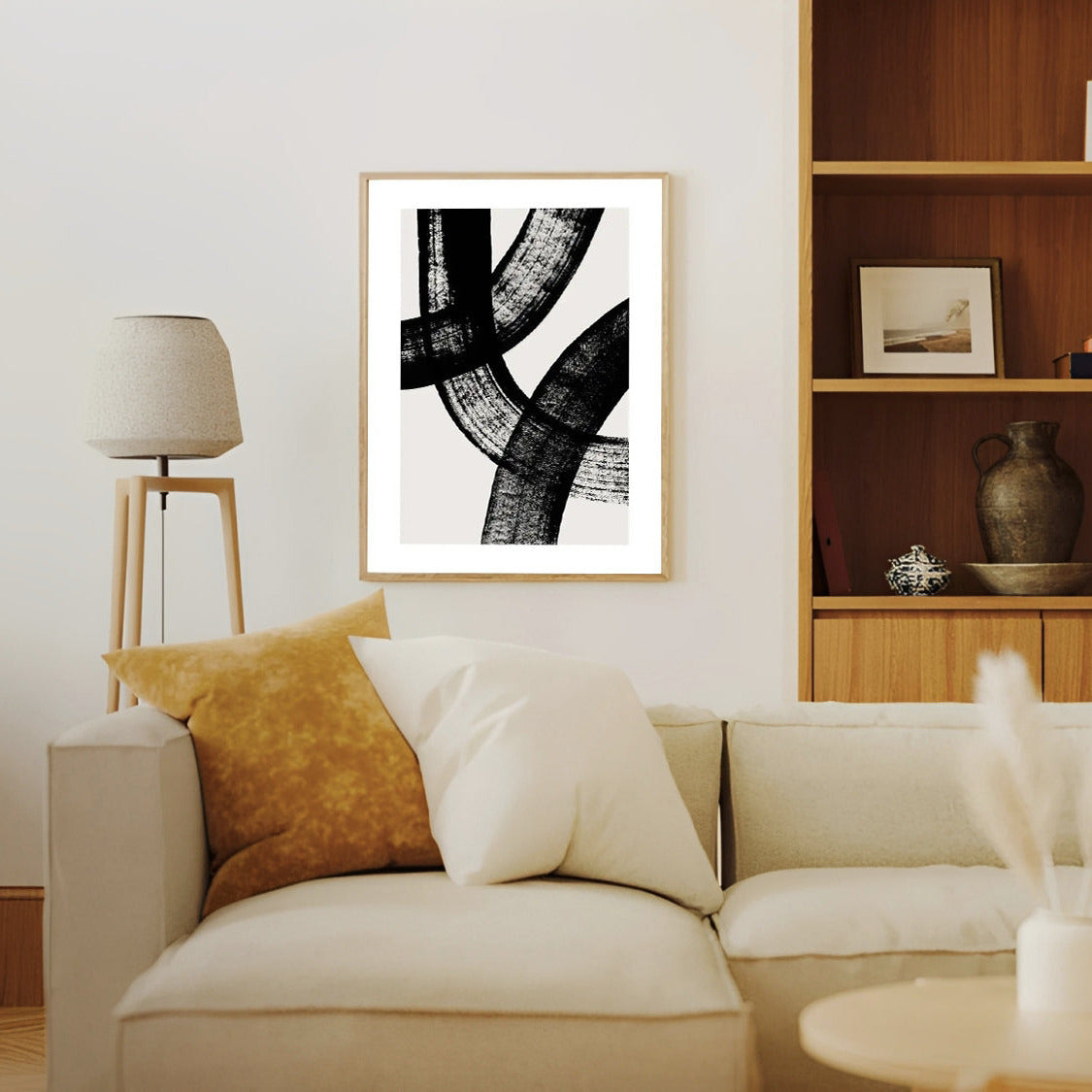 Lámina de arte abstracto en blanco y negro