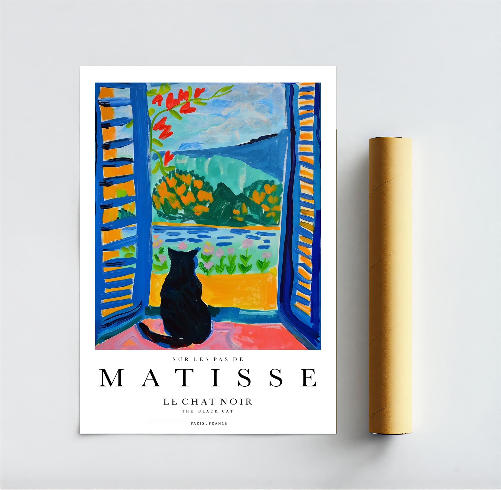 Lámina de gato inspirada en Matisse