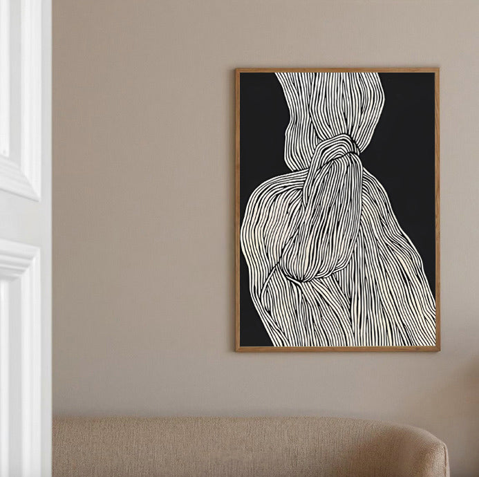 Lámina de arte abstracto en blanco y negro