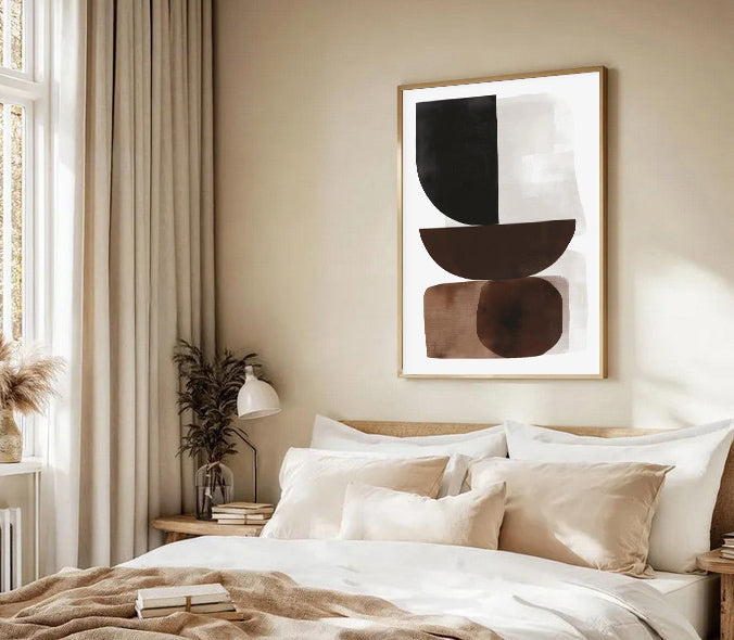Arte abstracto de pared en tonos neutros