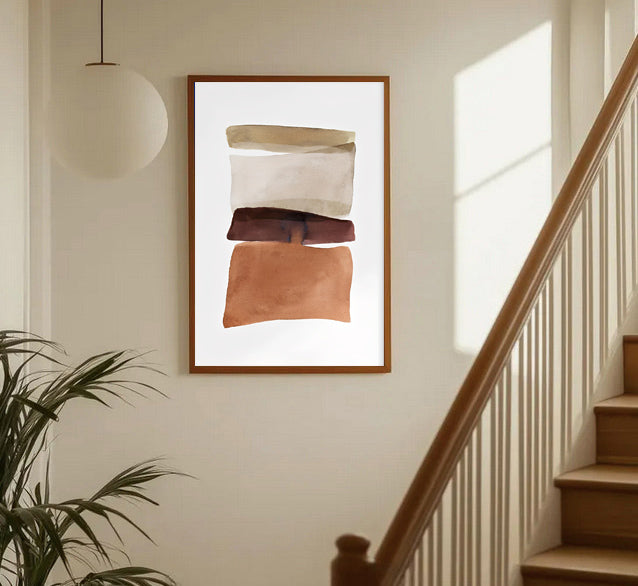 Lámina de arte abstracto en tonos neutros
