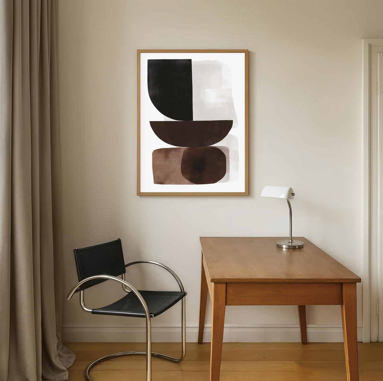 Arte abstracto de pared en tonos neutros
