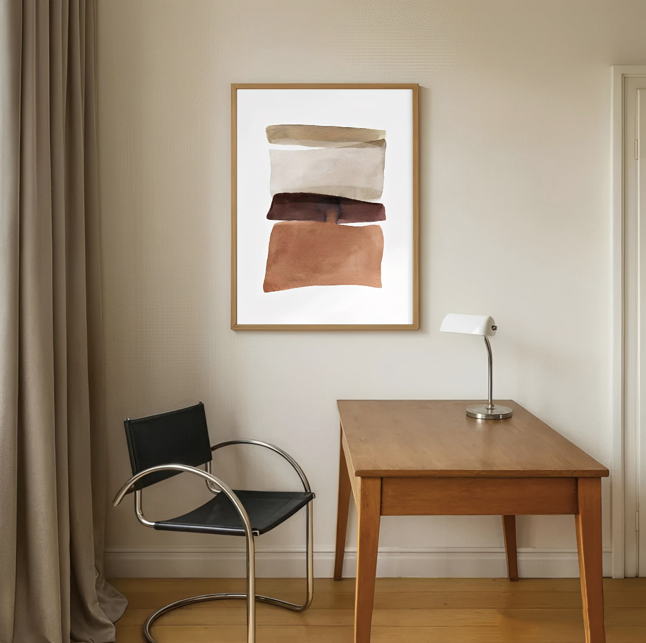 Lámina de arte abstracto en tonos neutros