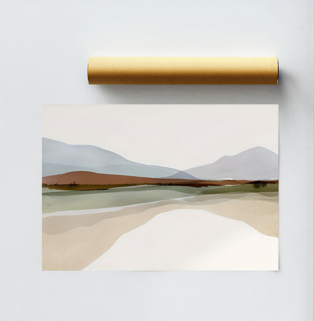 Lámina de paisaje en acuarela