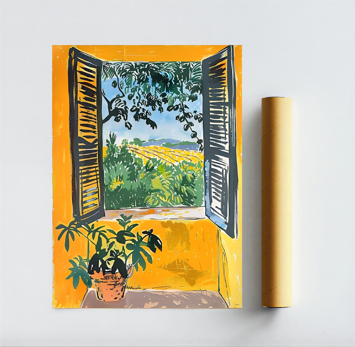 Lámina de vista desde la ventana inspirada en Matisse