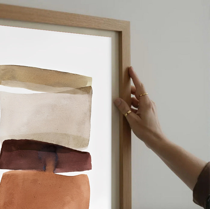 Lámina de arte abstracto en tonos neutros