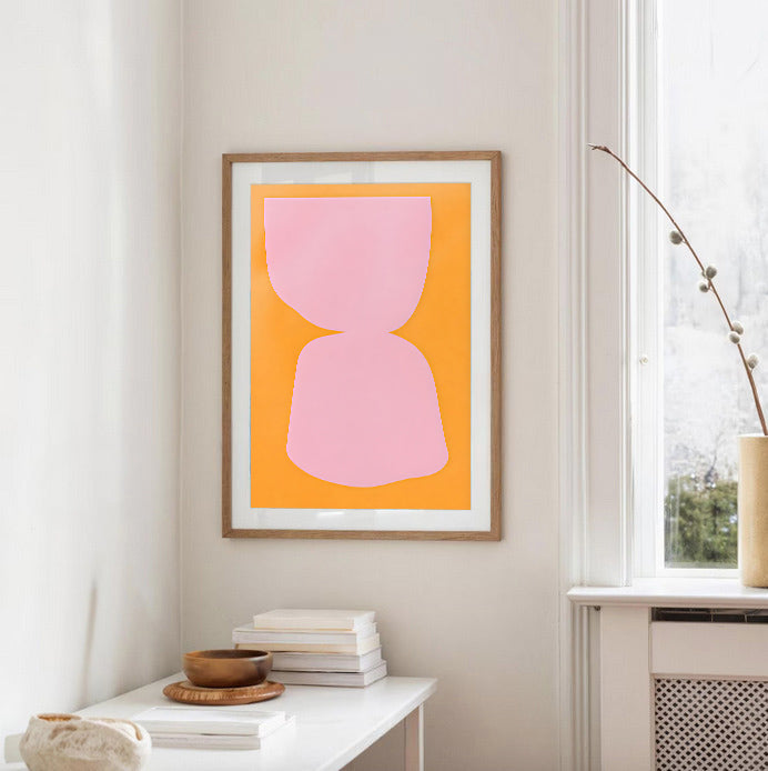 Póster de arte abstracto moderno en tonos pastel