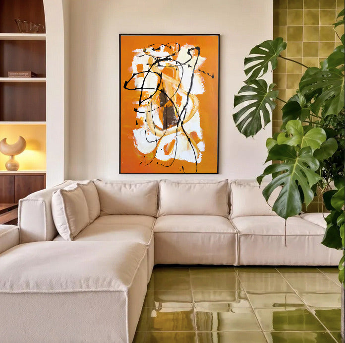 Lámina de arte abstracto naranja