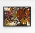 Lámina de arte abstracto en tonos cálidos y terrosos