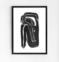 Lámina de arte abstracto minimalista de línea negra