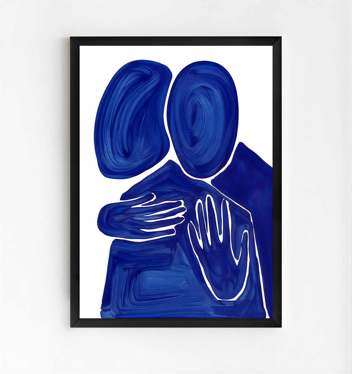 Lámina abstracta Abrazo en azul