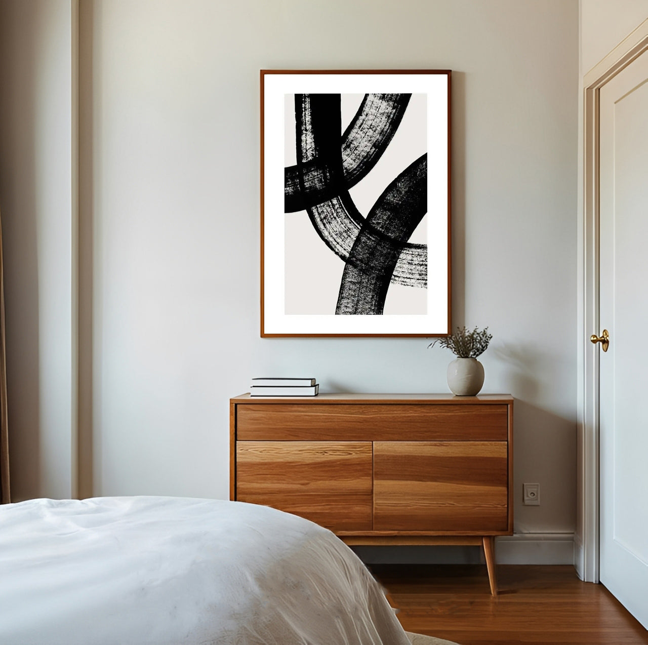 Lámina de arte abstracto en blanco y negro
