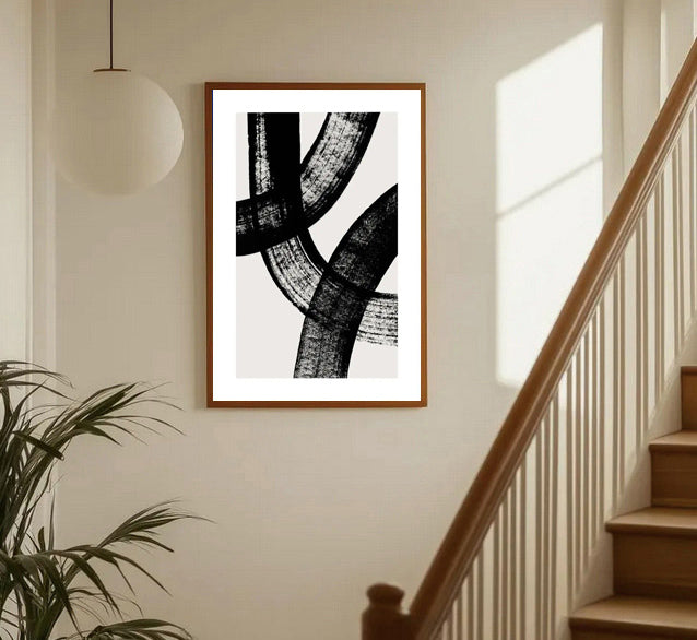 Lámina de arte abstracto en blanco y negro
