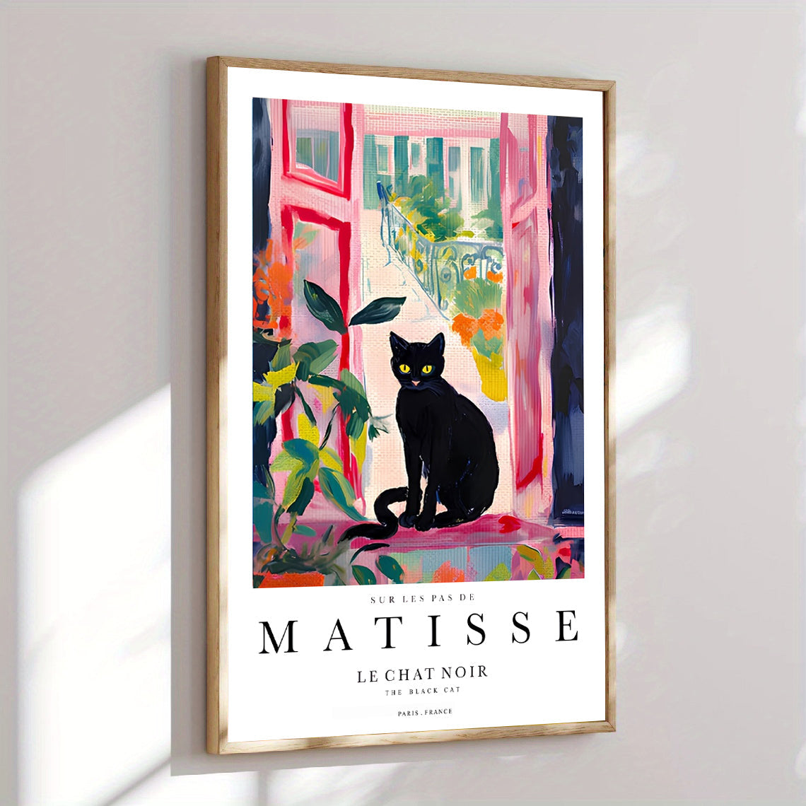 Lámina de gato negro inspirada en Matisse