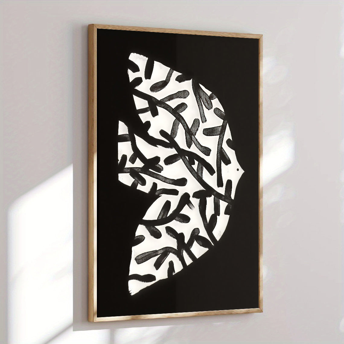 Lámina de arte abstracto en blanco y negro
