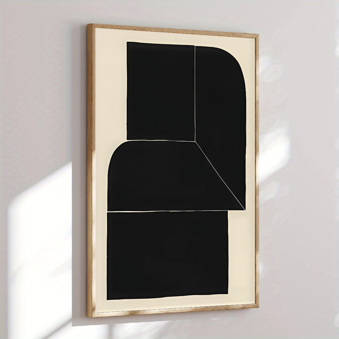 Lámina de arte abstracto minimalista en negro