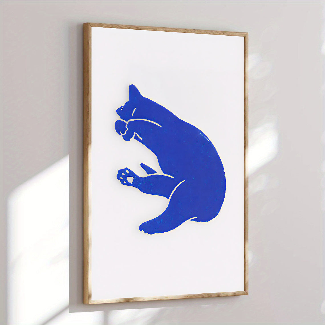 Lámina minimalista de gato azul