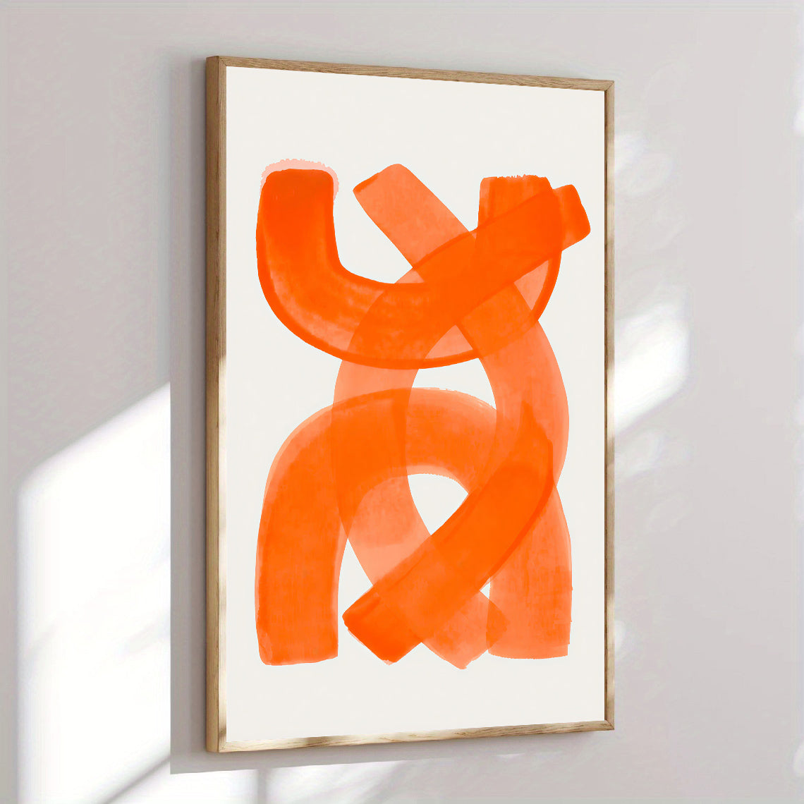 Lámina de arte abstracto minimalista en naranja