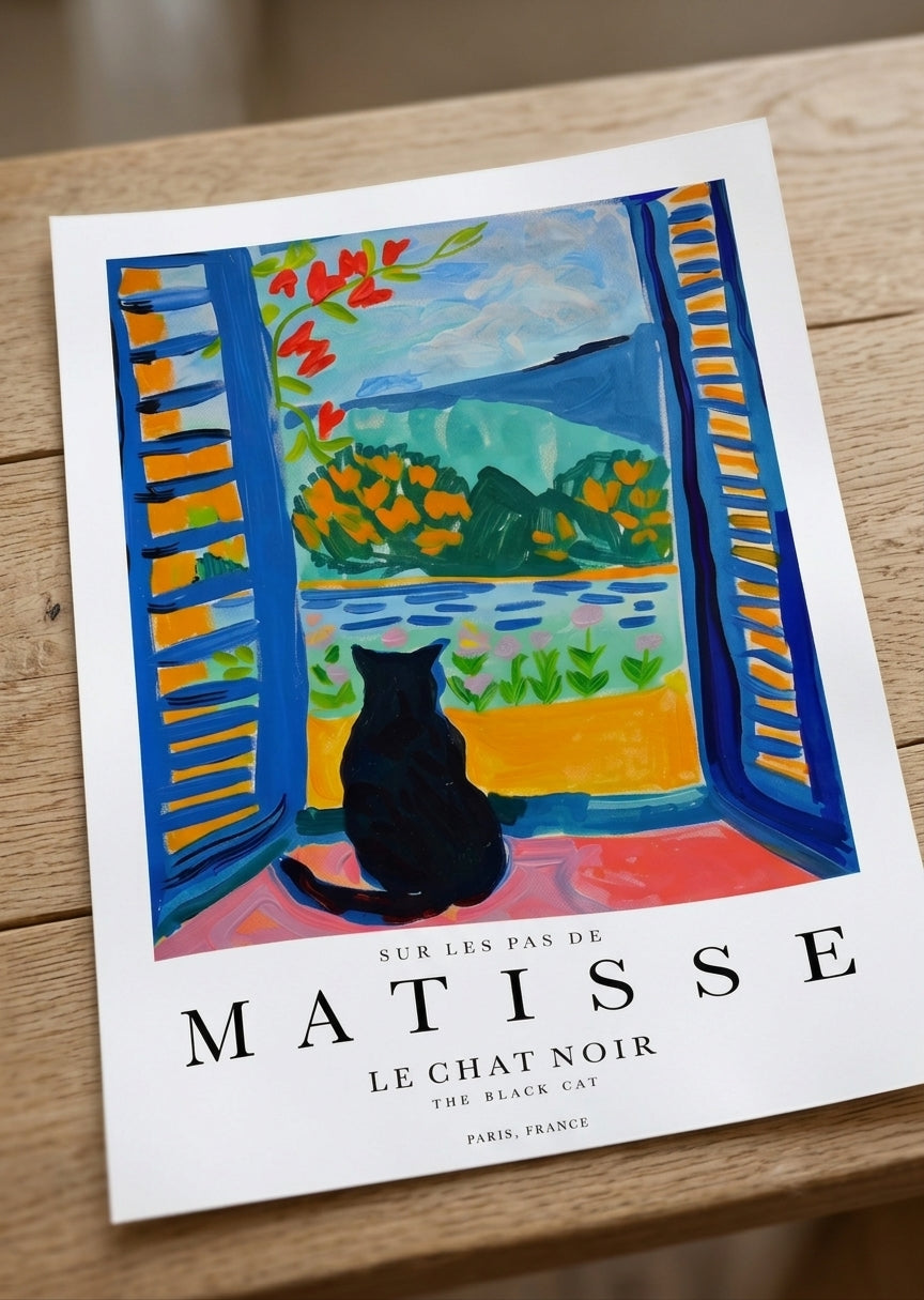 Lámina de gato inspirada en Matisse