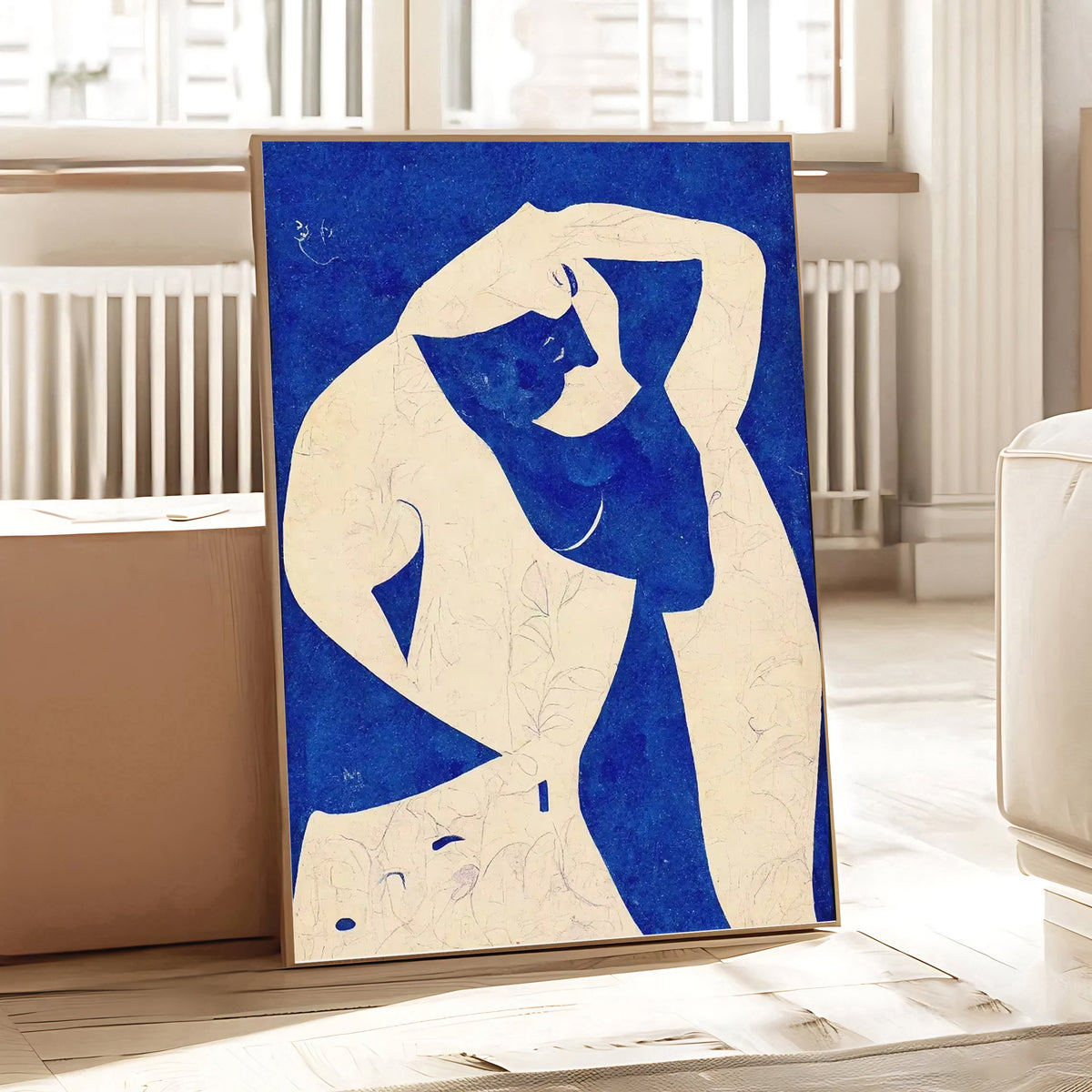 Lámina de desnudo abstracto en azul
