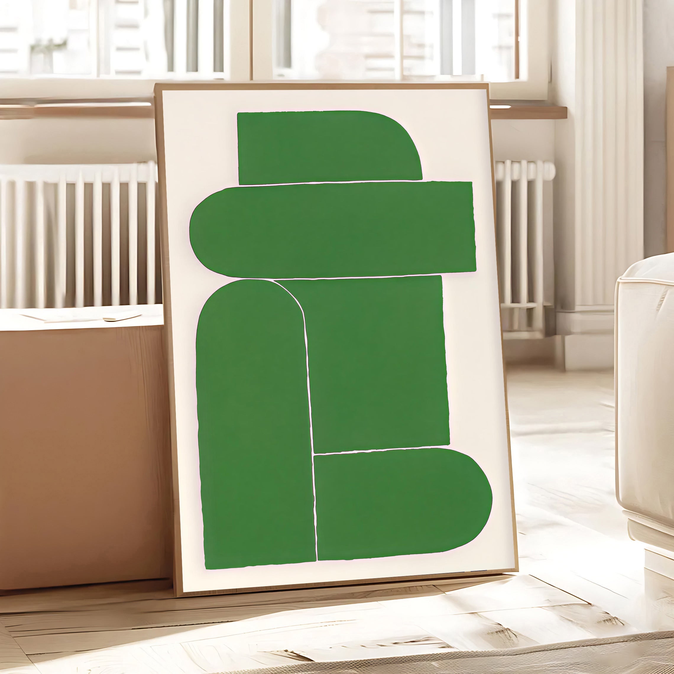 Lámina de arte abstracto moderno en verde