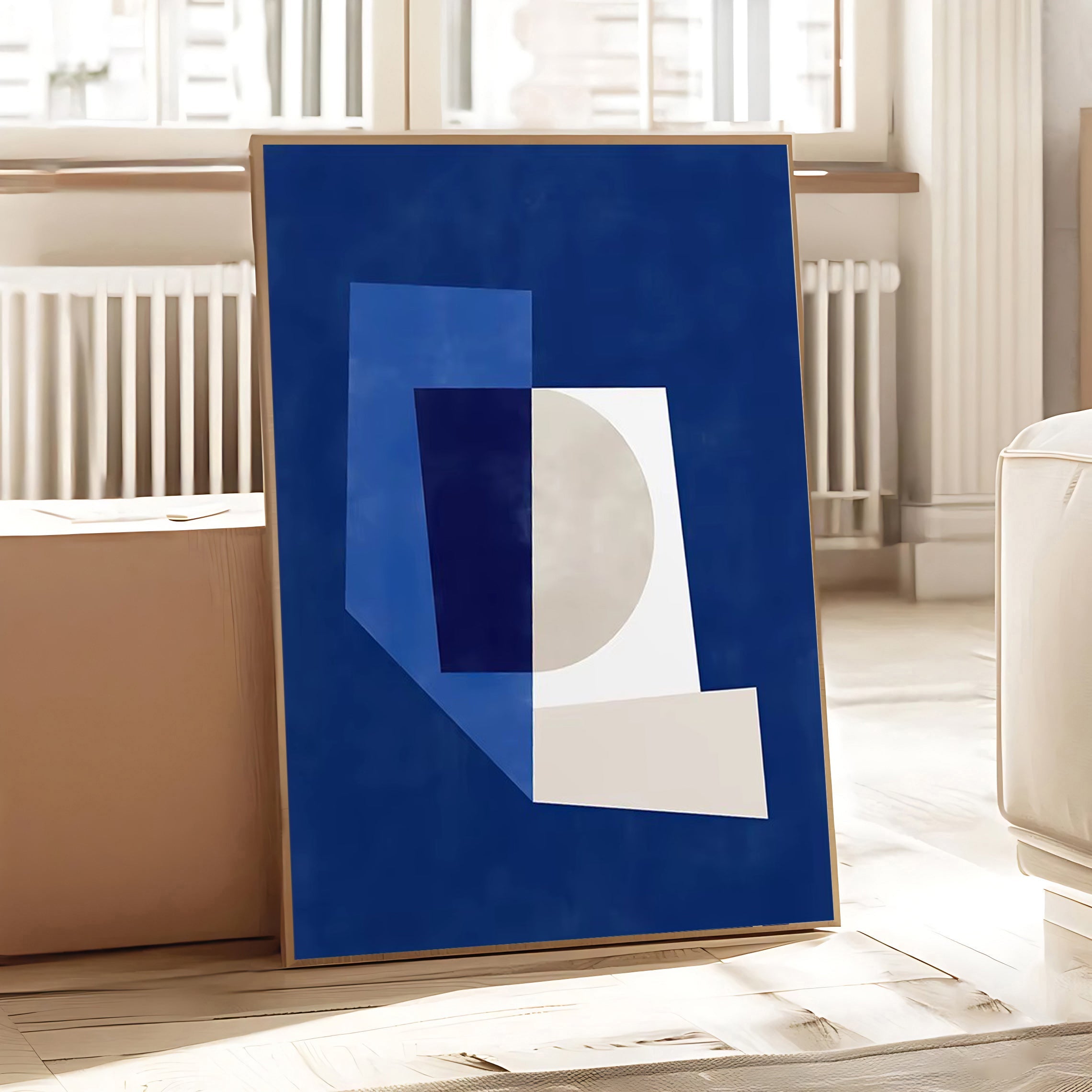 Lámina de arte abstracto geométrico azul