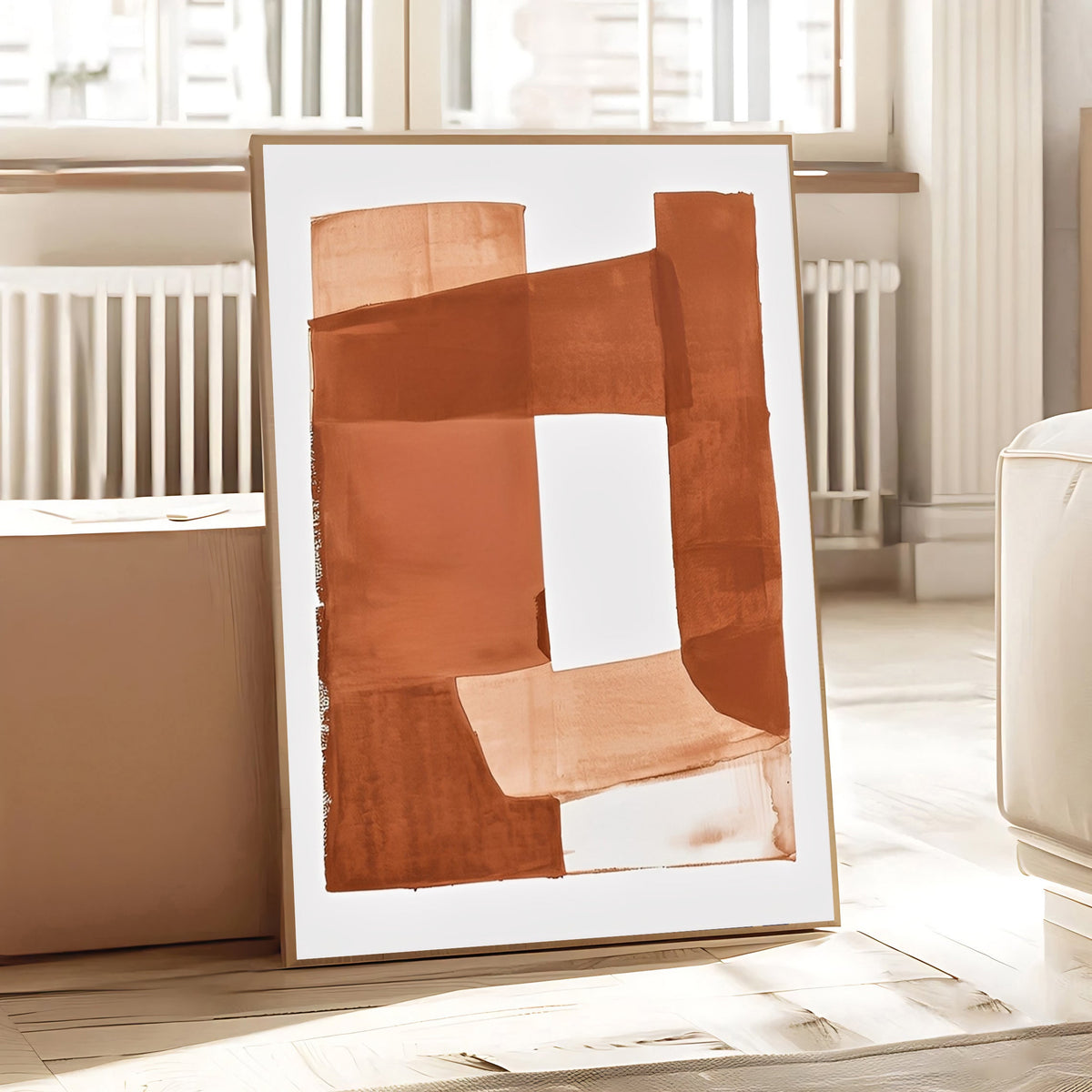 Lámina de arte abstracto en tonos tierra