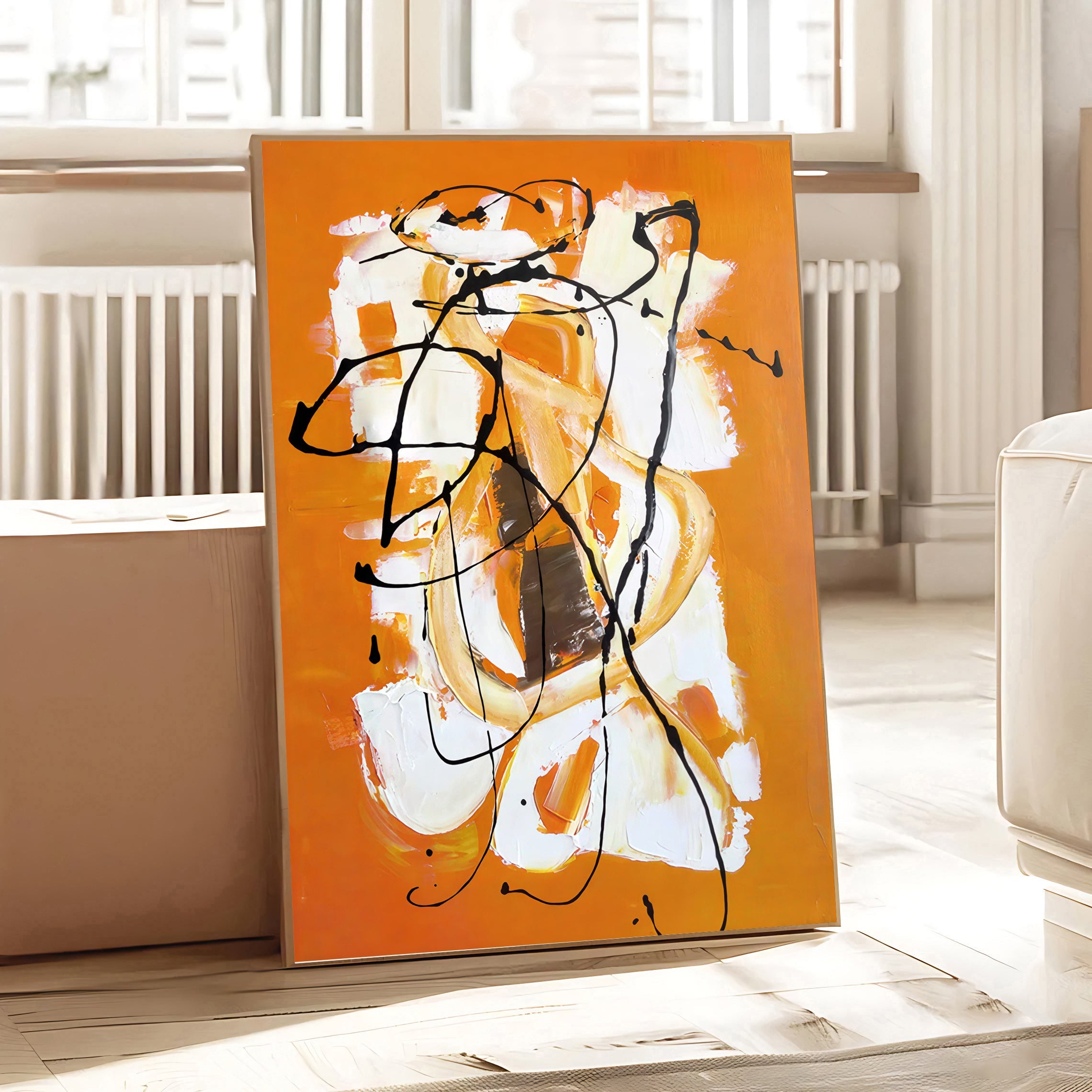 Lámina de arte abstracto naranja