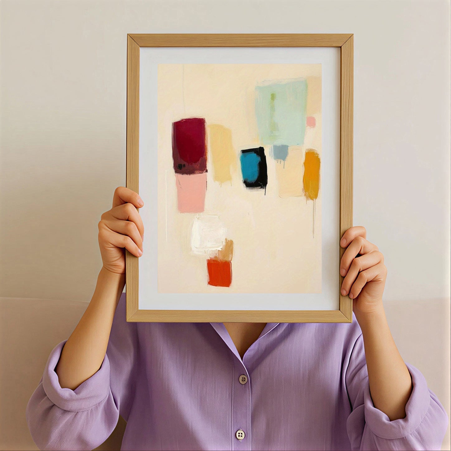 Lámina de arte abstracto minimalista a color