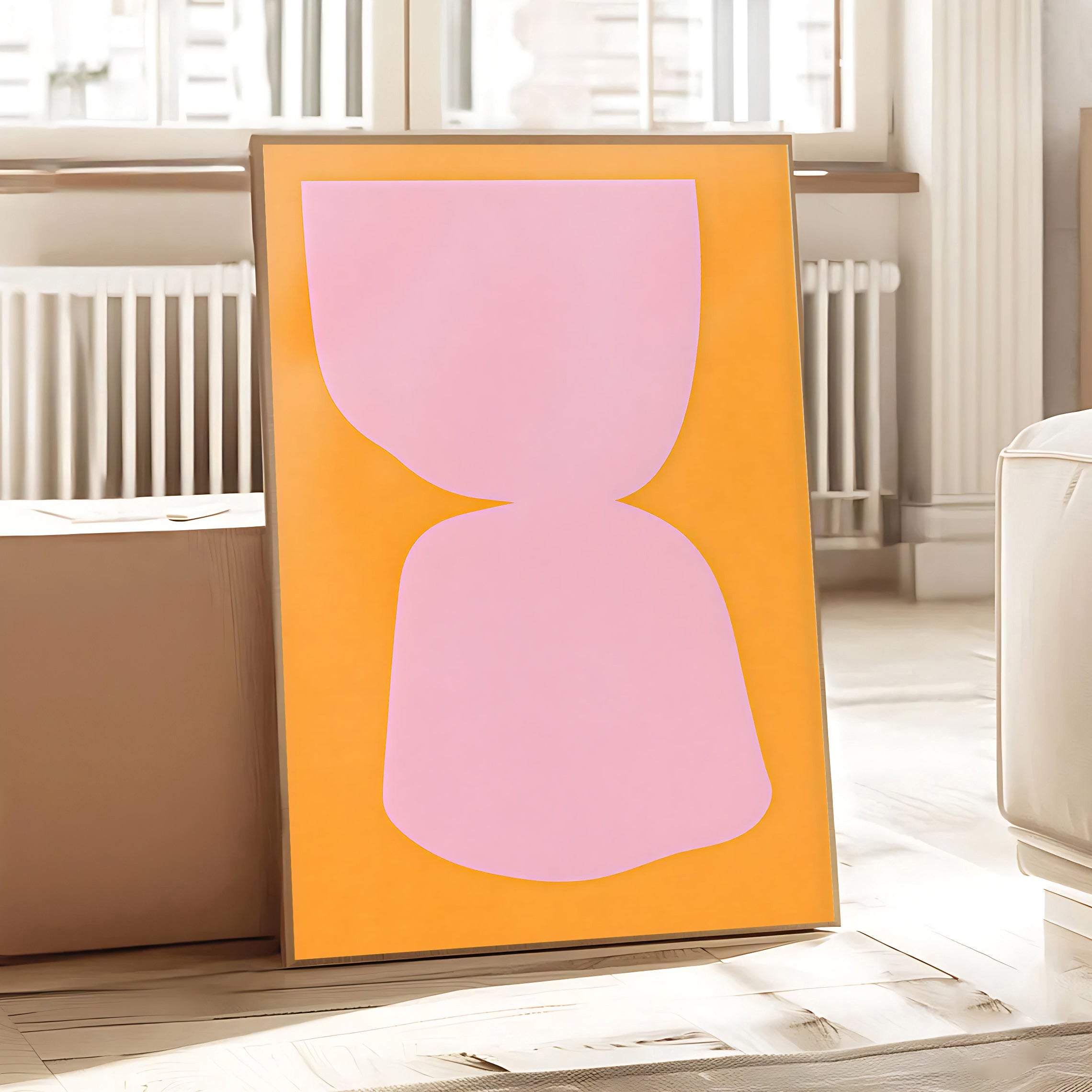 Póster de arte abstracto moderno en tonos pastel