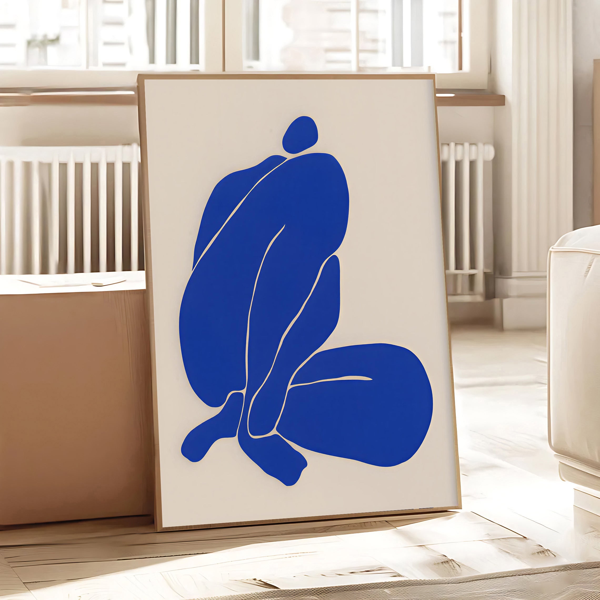Lámina de figura abstracta en azul