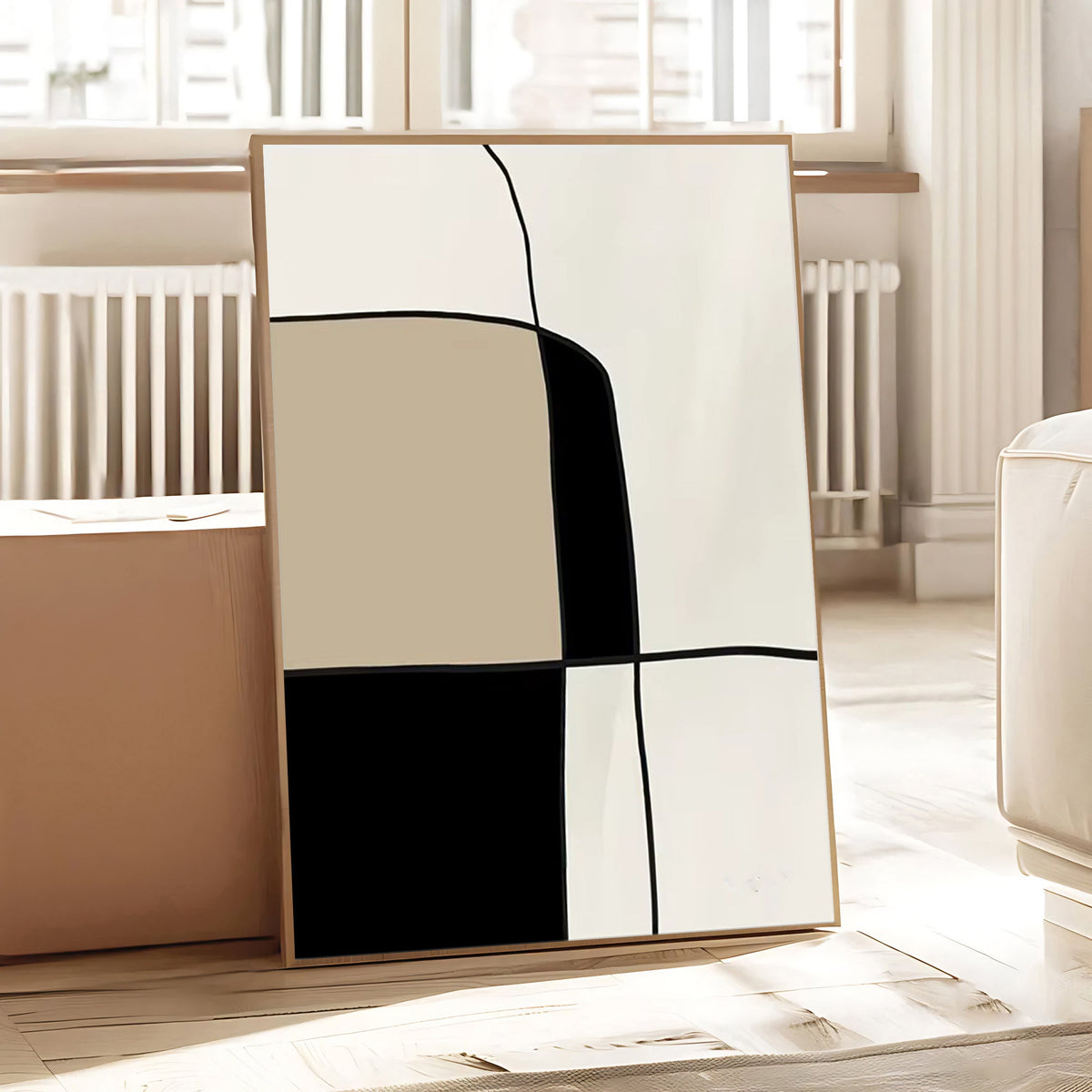 Lámina de arte abstracto en tonos neutros