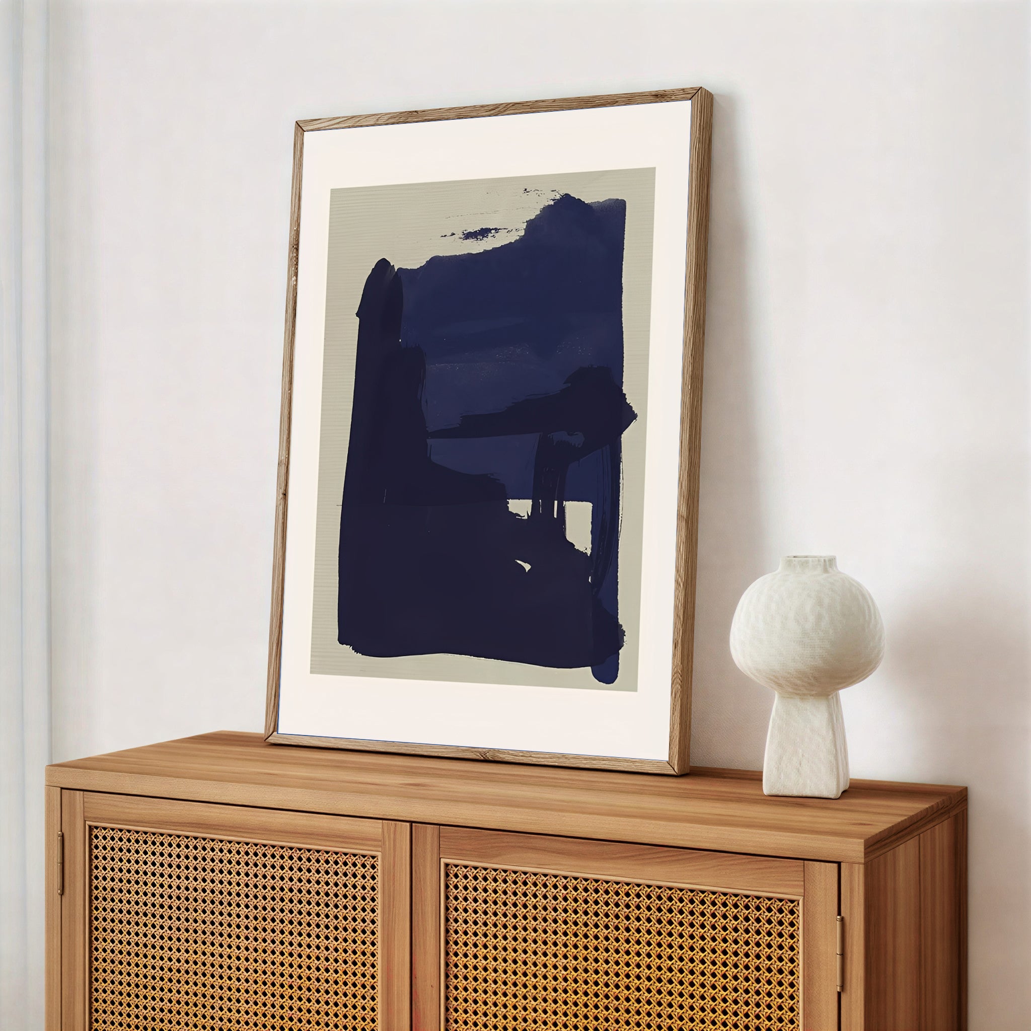 Lámina abstracta minimalista en azul marino