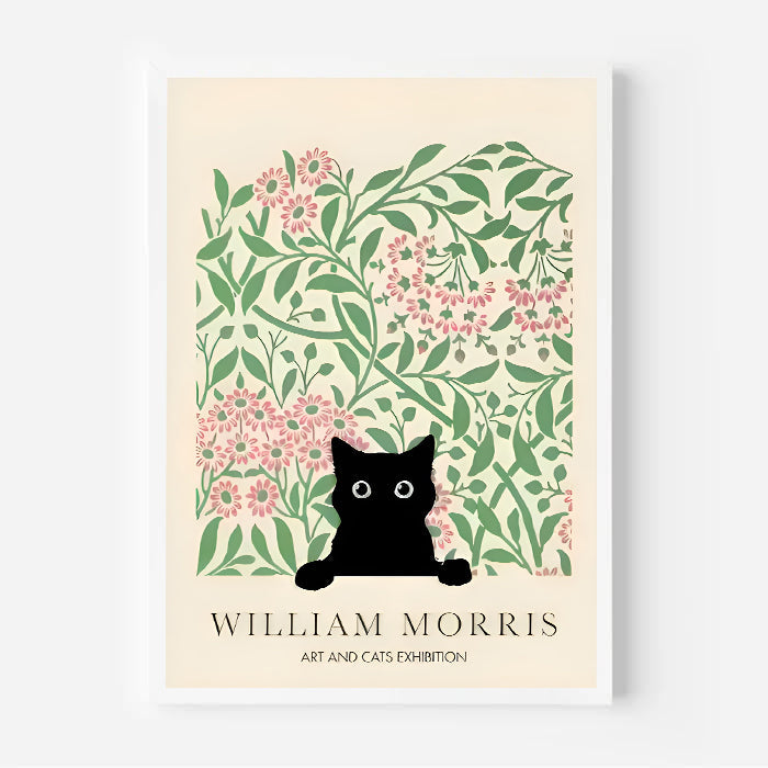 Lámina de gato negro William Morris
