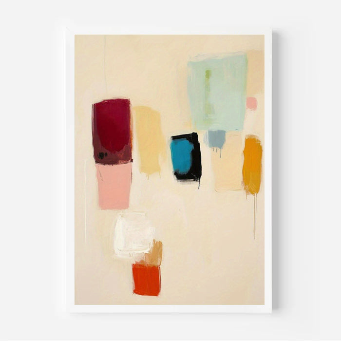 Lámina de arte abstracto minimalista a color