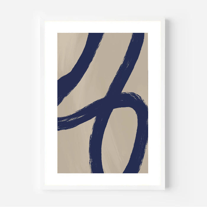 Lámina minimalista abstracta en azul marino