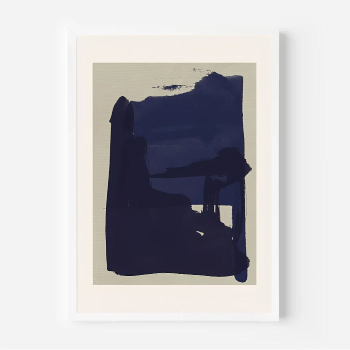 Lámina abstracta minimalista en azul marino