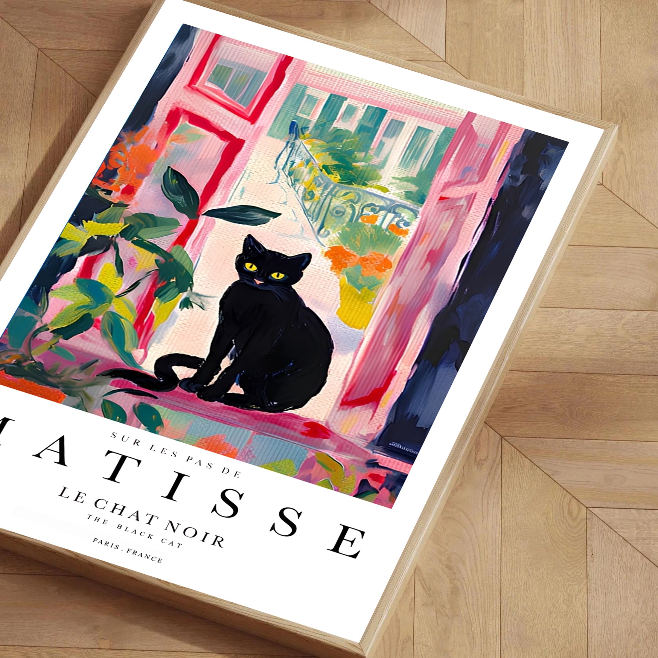 Lámina de gato negro inspirada en Matisse