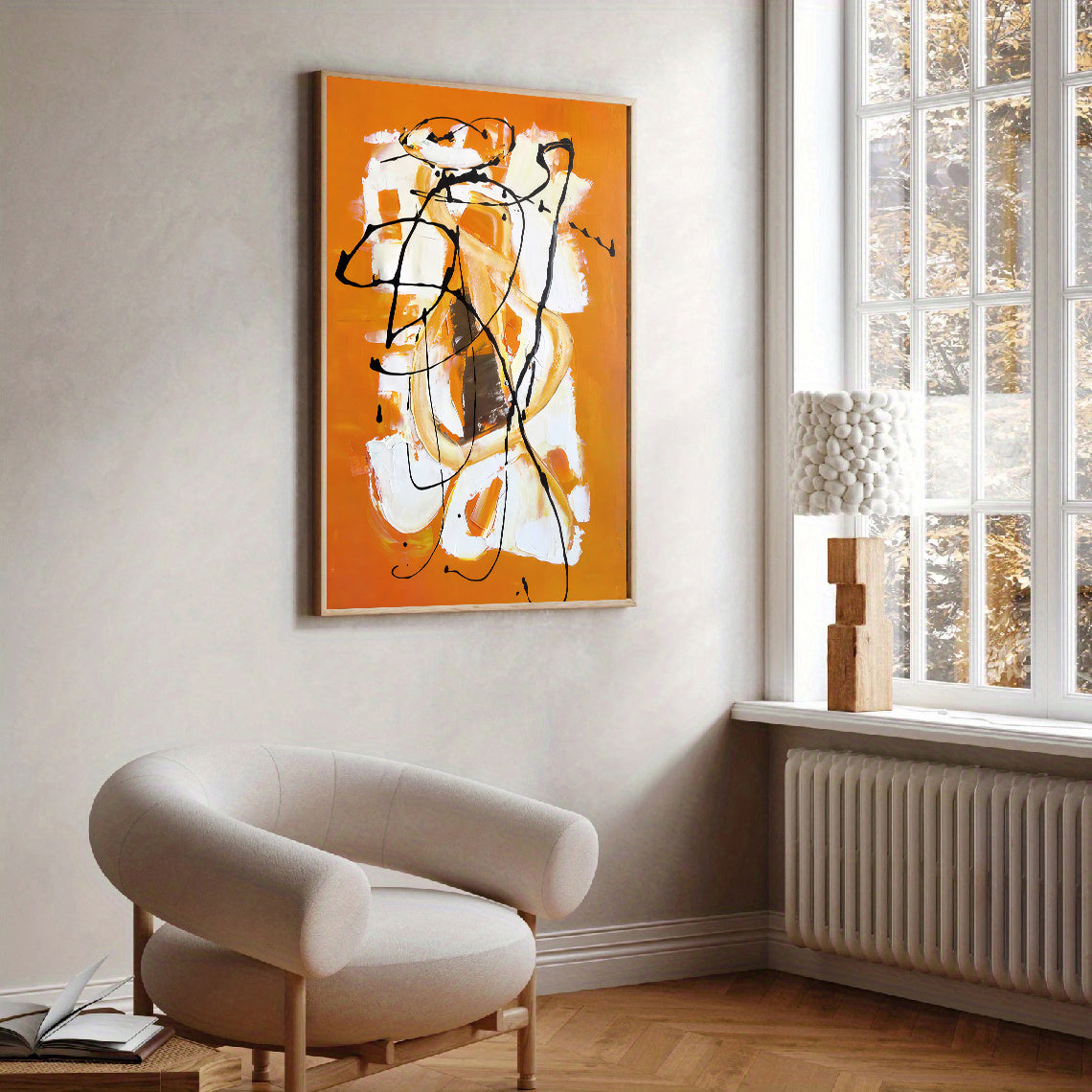 Lámina de arte abstracto naranja
