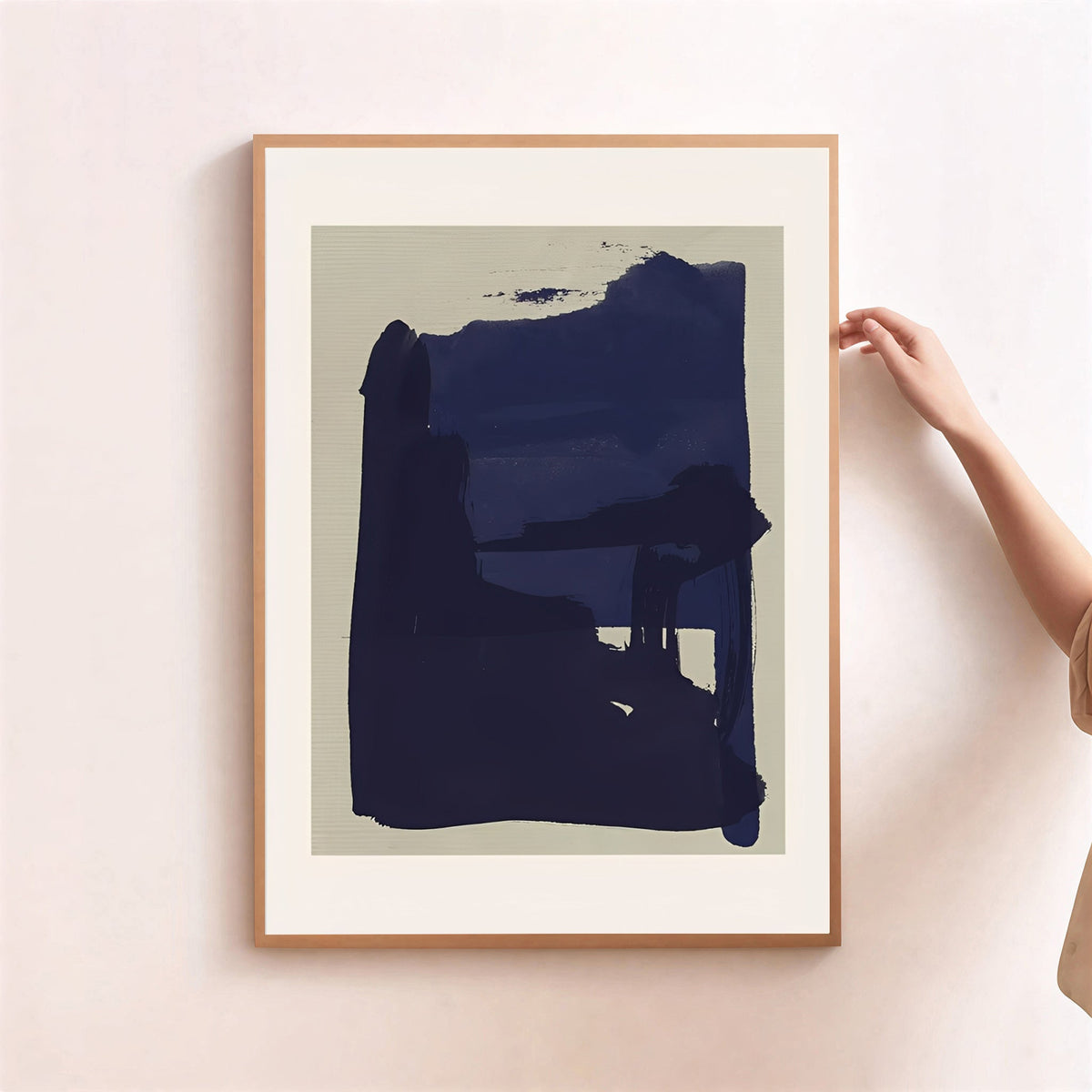 Lámina abstracta minimalista en azul marino